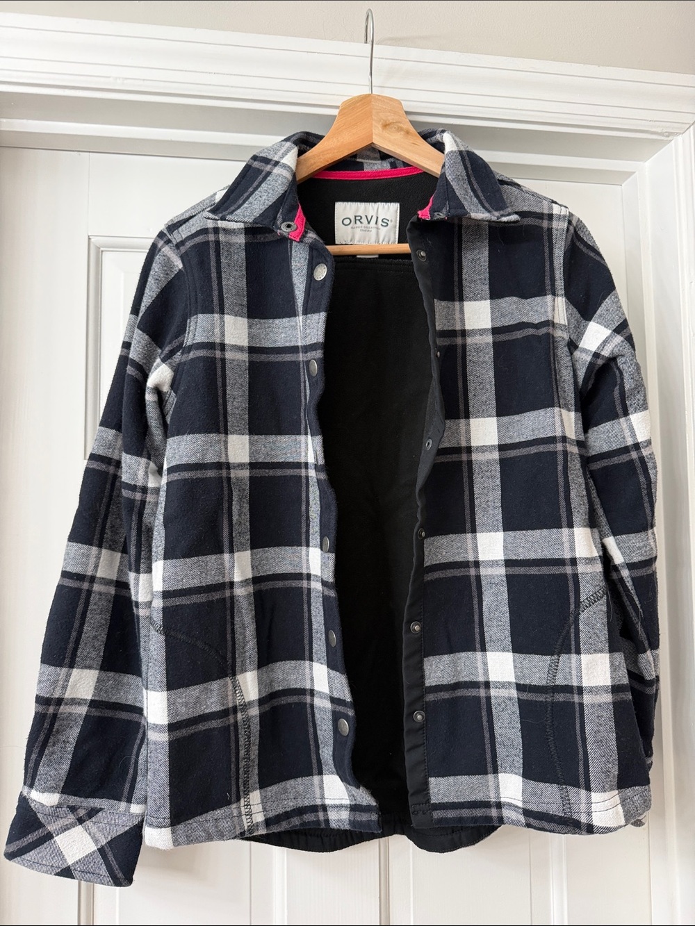 Orvis Black and White Plaid Snap Shirt